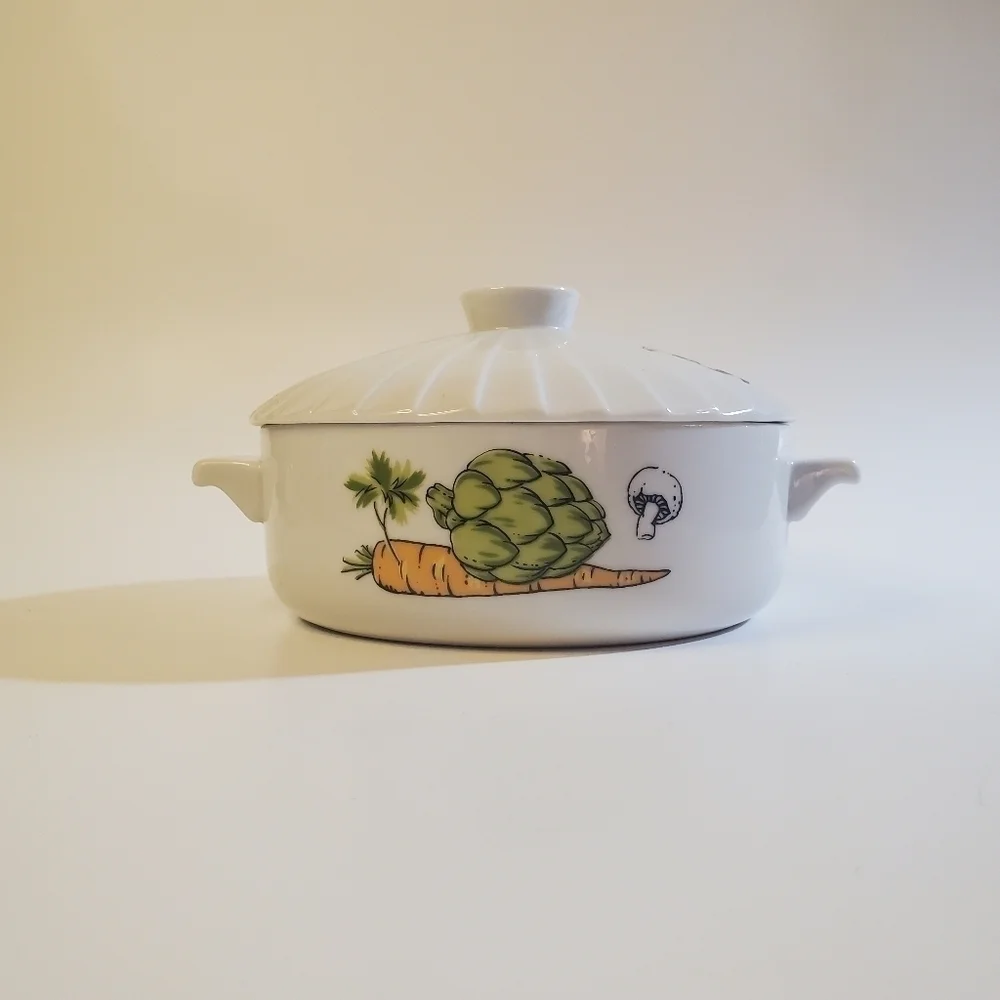 STYSON Japan Vintage Oven to Table Cookware Stamped Retro Casserole Dish Lid EUC